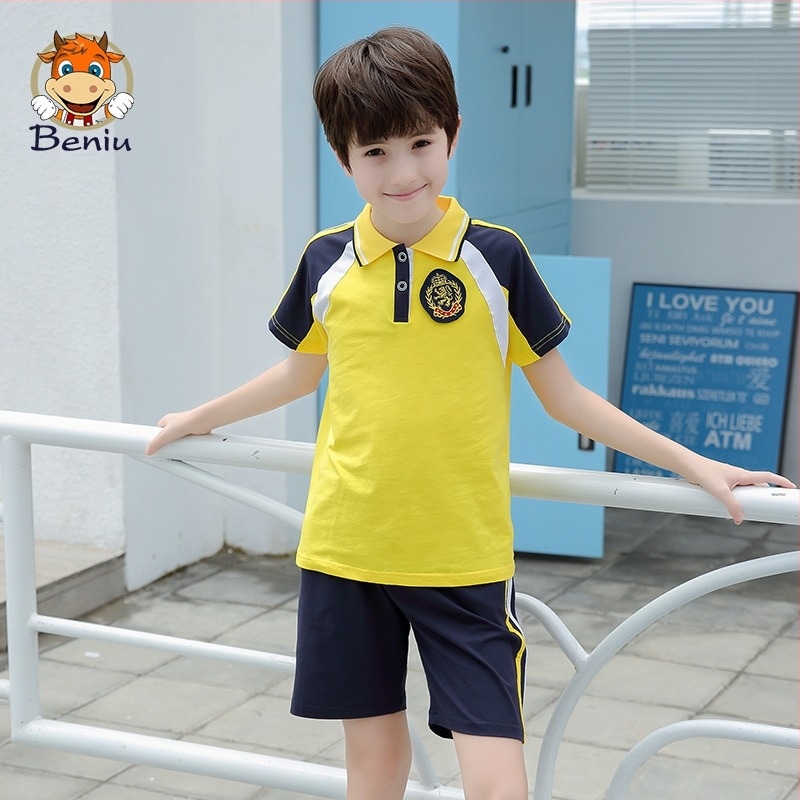 Letni set školske uniforme za učenike osnovne škole, unisex, gornji dio i hlače, 95% pamuk, mekan materijal