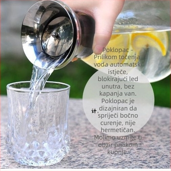 Stakleni čajnik velike kapacitete, za vruću i hladnu vodu, set za sok