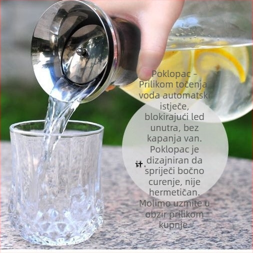 Stakleni čajnik velike kapacitete, za vruću i hladnu vodu, set za sok