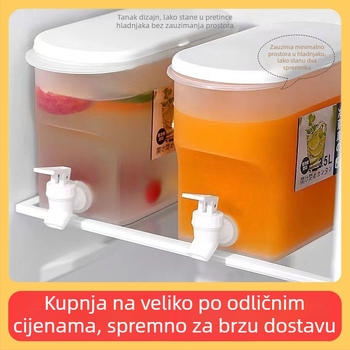 Kućni dispenser za hladnu vodu sa slavine i posudom za miješanje voćnih sokova i hladnih napitaka, prehrambeni PP.