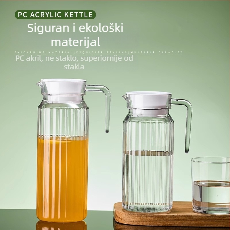 Komercijalna plastična karafa za hladnu vodu, PC-akril, otporna na visoke temperature, za restorane i barove, bokal za sokove i napitke