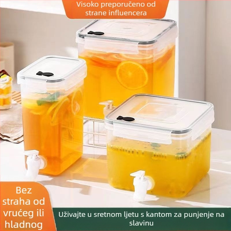 Jin Ying Da plastični dispenser za napitke velikog kapaciteta, za tople i hladne napitke, s kranom, za voćni čaj, čaj s mlijekom i sok, kućnu i kafić upotrebu, s teksturom koja podsjeća na čekić