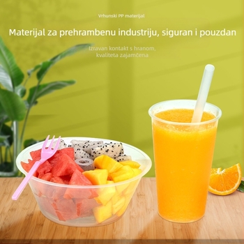 Jednokratna debela čaša za vrući lonac s držačem, za milk tea, prženu piletinu i voće