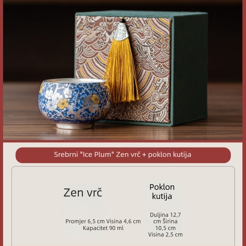 National Treasure Kiln čajna šalica s pozlaćenim srebrnim premazom, luksuzna keramička šalica za čaj, kutija za poklon, personalizirani logotip