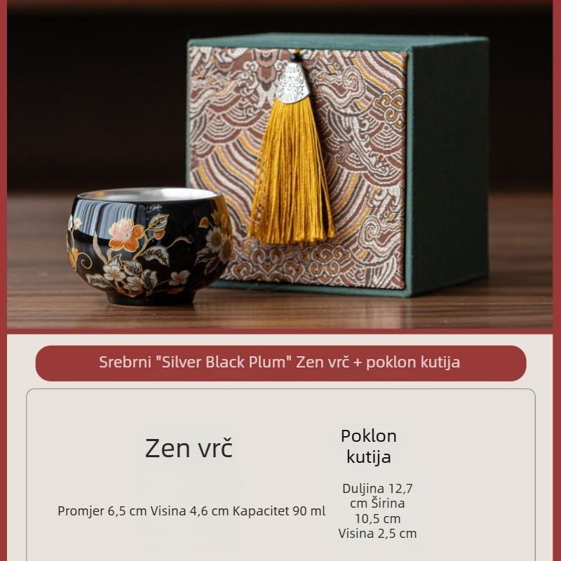 National Treasure Kiln čajna šalica s pozlaćenim srebrnim premazom, luksuzna keramička šalica za čaj, kutija za poklon, personalizirani logotip