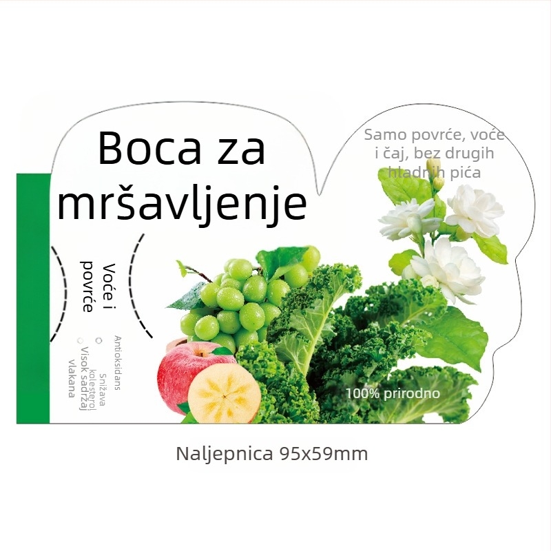 PET boca za mršavljenje, jednokratna s poklopcem, moderna kreativna boca za napitke, sok od povrća i mliječni čaj, 360 ml, plosnata boca