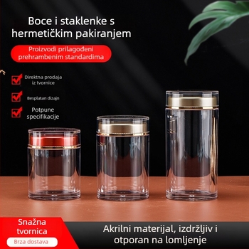 Prozirna akrilna boca za goji bobice, dvostruki poklopac, spremnik za pohranu dodataka prehrani