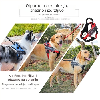 Ažurirani K9 prsni harn s vodilom za pse – udobne šetnje