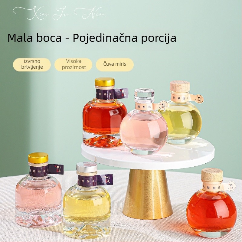 100 ml staklena boca za vino s raznim čepovima i pakiranjem – prazna DIY boca