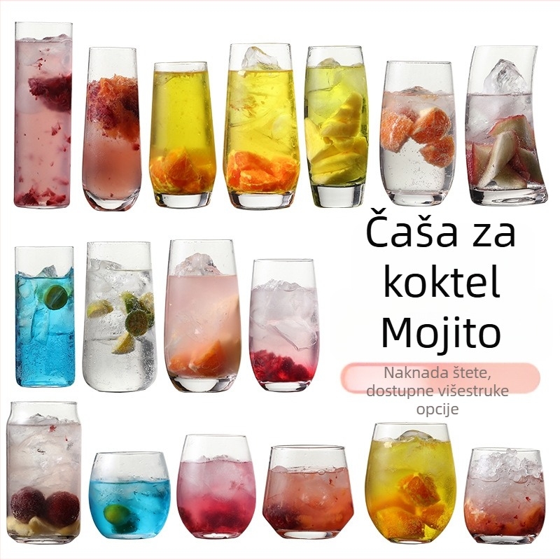 Mojito čaša za koktele, Collins / duga čaša, 300–400 ml, moderni minimalistički stil, staklena čaša s logom