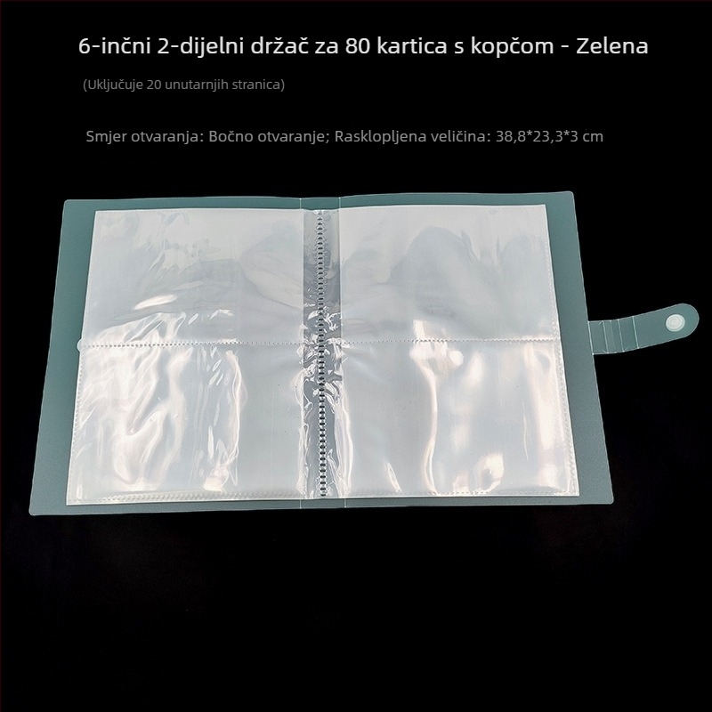 Dječji album za kartice i fotografije, 6 inča, s umetnutim stranicama, vizitka i Polaroid album, 2 džepa