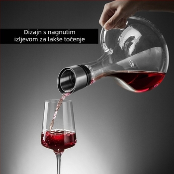 Karaf za vino od kristalnog stakla s filtrom, protok vodopada, kapacitet preko 1000 ml
