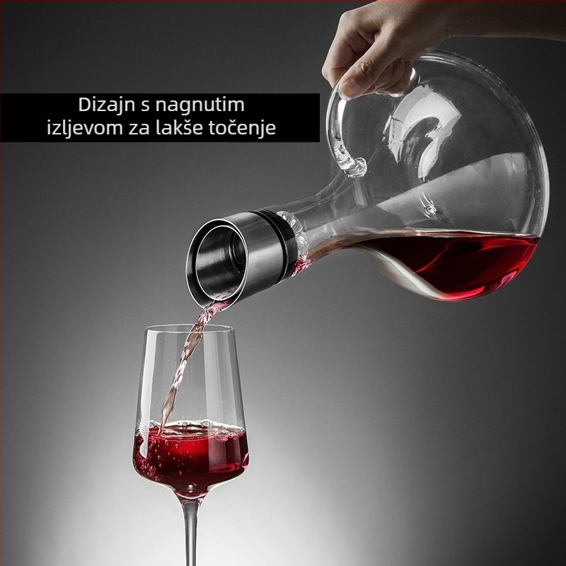 Karaf za vino od kristalnog stakla s filtrom, protok vodopada, kapacitet preko 1000 ml
