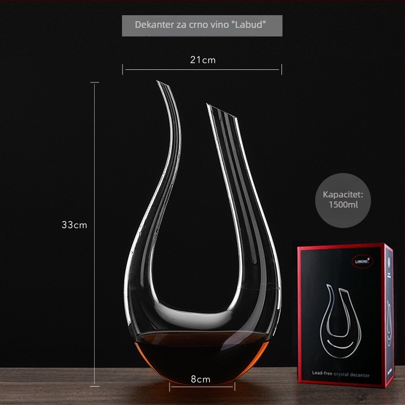 Karaf za vino od kristalnog stakla s filtrom, protok vodopada, kapacitet preko 1000 ml