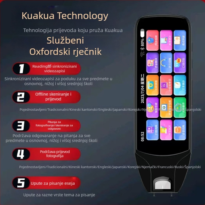 Engleska olovka za čitanje, univerzalna offline riječnična olovka za učenike osnovne i srednje škole, skenirajuća olovka i uređaj za čitanje s prijevodom