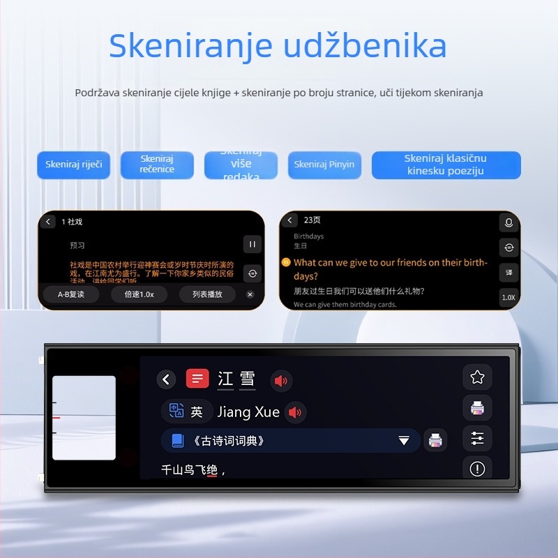 Engleska olovka za čitanje, univerzalna offline riječnična olovka za učenike osnovne i srednje škole, skenirajuća olovka i uređaj za čitanje s prijevodom