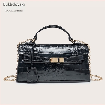 Sjajna Kelly torba s uzorkom krokodila, moderna lagana luksuzna torba za rame i crossbody s jedinstvenom kopčom
