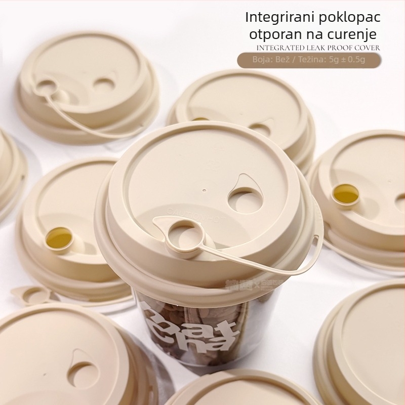 Poklop za šalicu čaja s mlijekom, promjera 90 mm, integrirani injekcijski oblikovani poklopac, nepropusan, plastični, šareni spojni poklopac