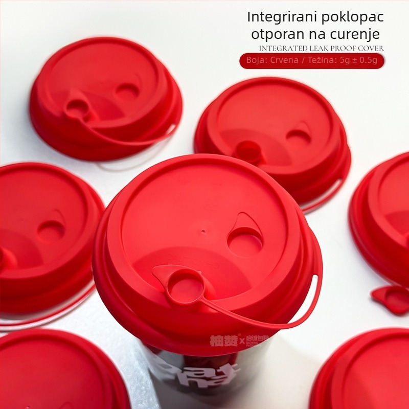 Poklop za šalicu čaja s mlijekom, promjera 90 mm, integrirani injekcijski oblikovani poklopac, nepropusan, plastični, šareni spojni poklopac