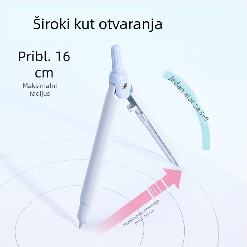 Deli VC28 olovka-kompas za učenike, plastični alat za crtanje