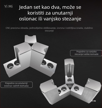 Hidraulički čahura s L-oblikovim mekim čeljustima, tročlani hvatač, podignute i zadebljane hidraulčne čeljusti, 6-8 inča za CNC tokarski stroj