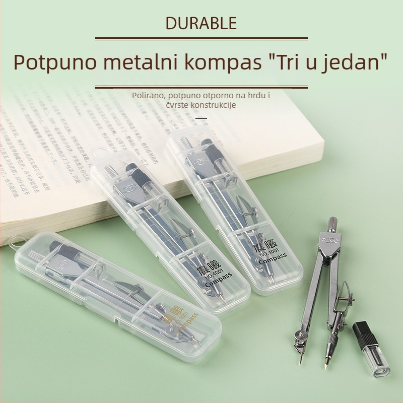 Metalni kompas za crtanje i dizajn, školski pribor, inženjerski set