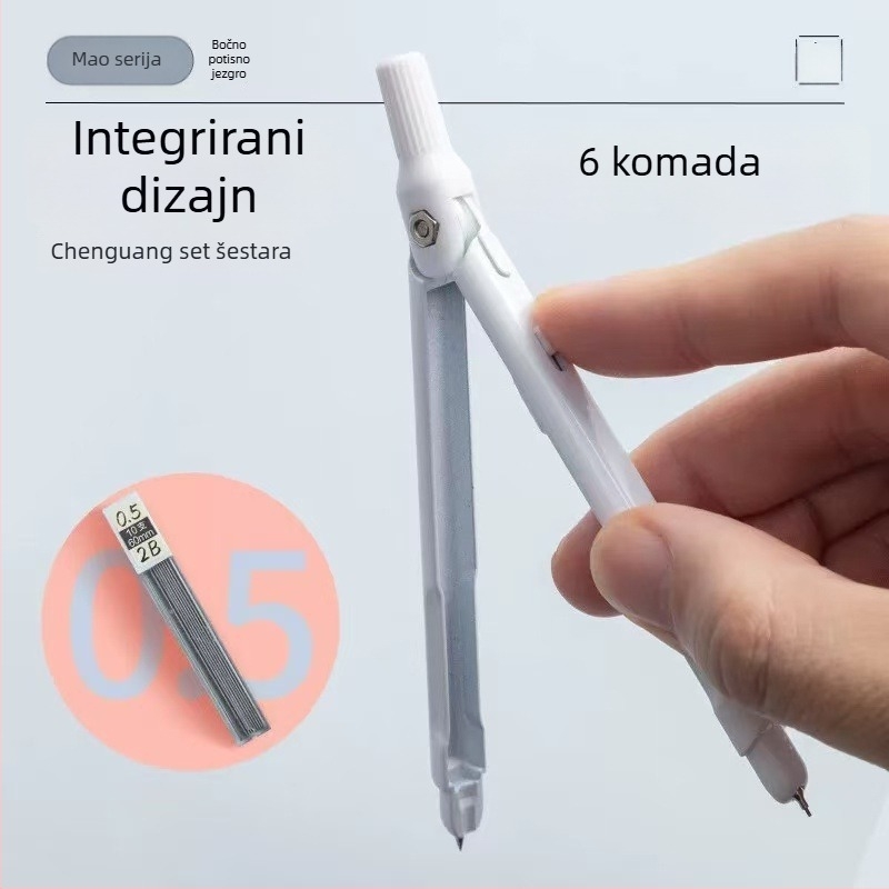 Morning&Light 960V2 Kompas i set pravokutnika za učenike, alati za crtanje, uključuje trokutasti ravnalo i ravnalo