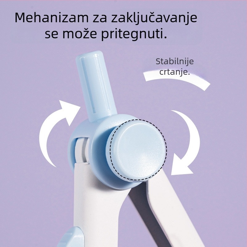 Deli VC807 zaključavajući kompas, metalni kompas za crtanje za učenike