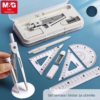 ACS908E5 Set kružilo i ravnalo za učenike, osmeročlani, 15 cm