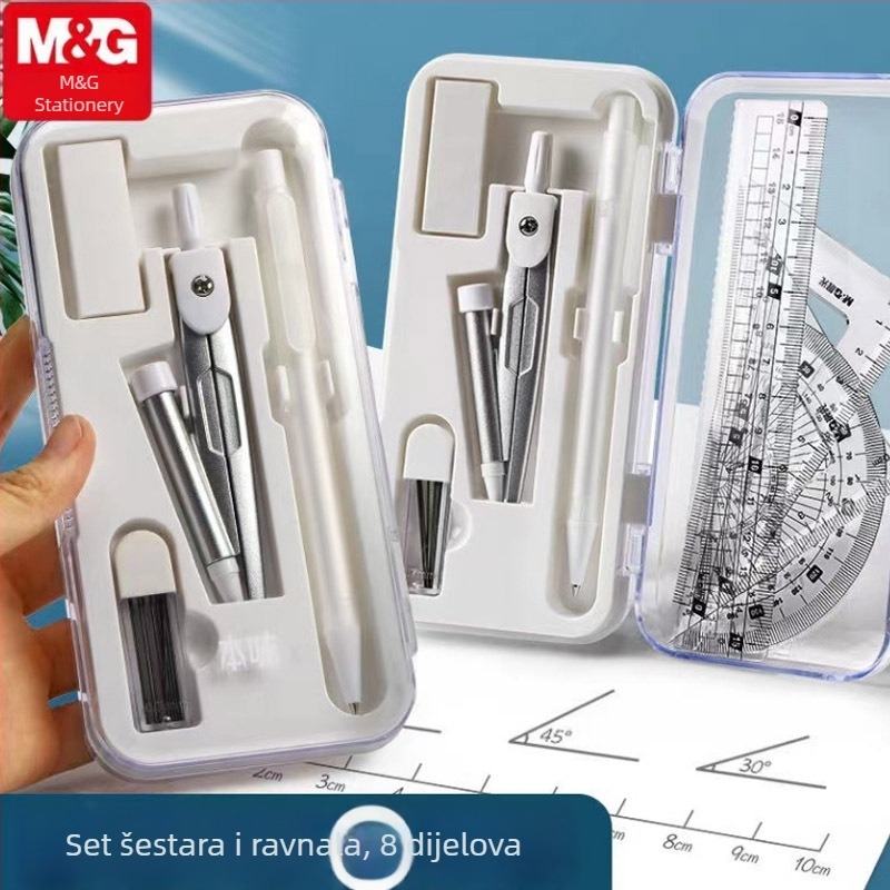 ACS908E5 Set kružilo i ravnalo za učenike, osmeročlani, 15 cm