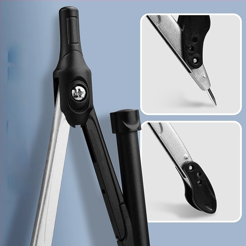 Set od 9 dijelova: šestar i ravnalo za učenike – geometrijski alati uključuju šestar, ravnalo, trokut i kutomjer