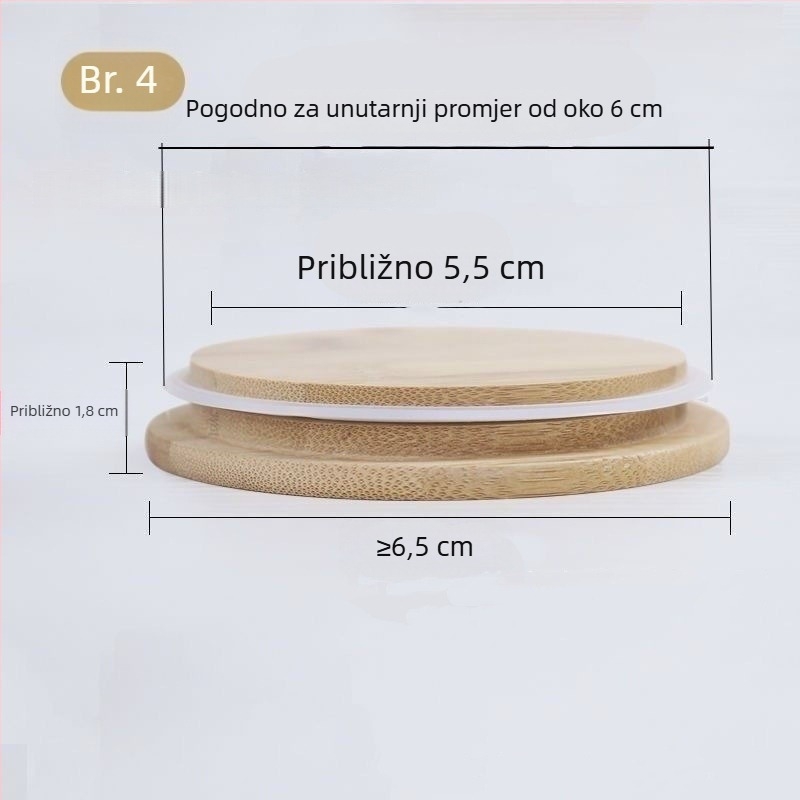 Minimalistična debela bambusova poklop za šalice, okrugli poklop za čaj i kavu, kuhinjski dodatak