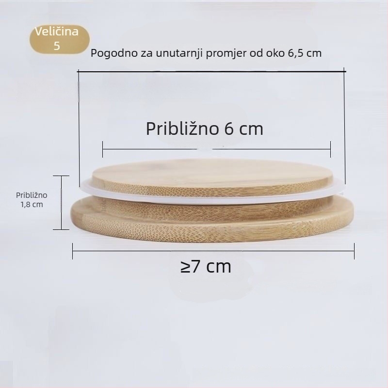 Minimalistična debela bambusova poklop za šalice, okrugli poklop za čaj i kavu, kuhinjski dodatak