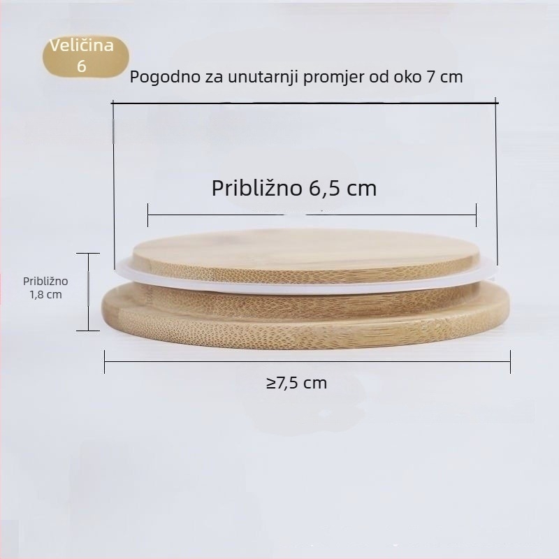 Minimalistična debela bambusova poklop za šalice, okrugli poklop za čaj i kavu, kuhinjski dodatak
