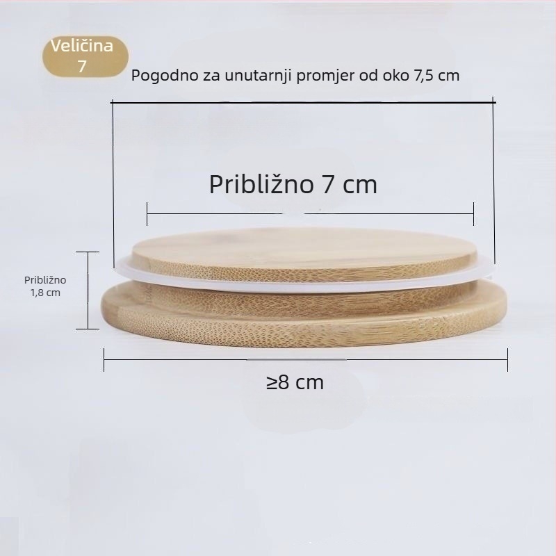 Minimalistična debela bambusova poklop za šalice, okrugli poklop za čaj i kavu, kuhinjski dodatak