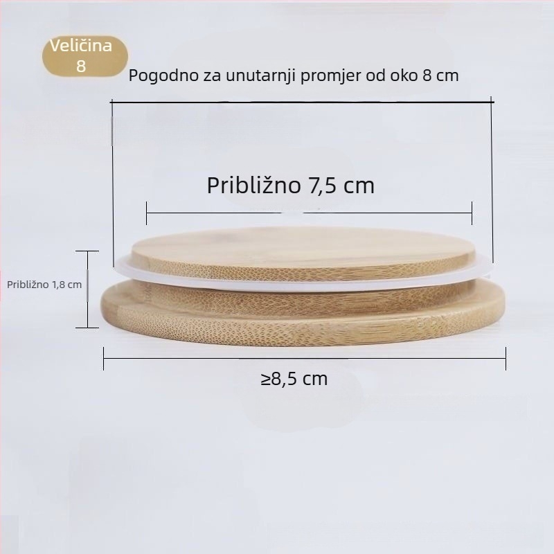 Minimalistična debela bambusova poklop za šalice, okrugli poklop za čaj i kavu, kuhinjski dodatak
