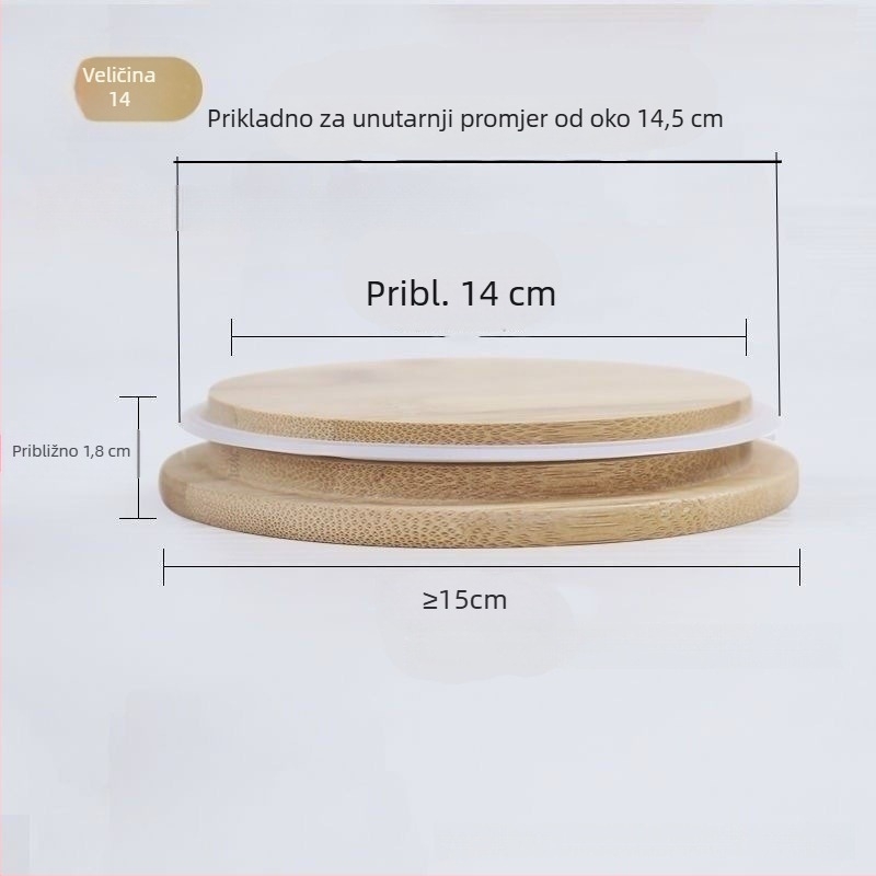 Minimalistična debela bambusova poklop za šalice, okrugli poklop za čaj i kavu, kuhinjski dodatak