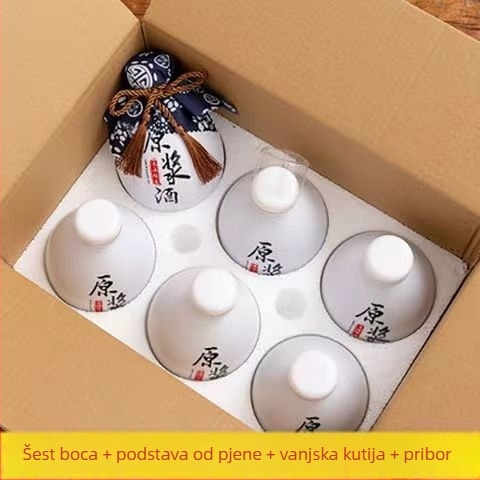 Staklena boca za kućnu fermentaciju voćnog vina, zatvorena, visokokvalitetna, s ručkom, 0,5 kg