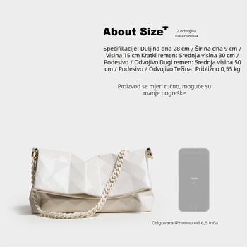 Geometrijska crossbody torbica s lancem, mala veličina, ženska torba za rame