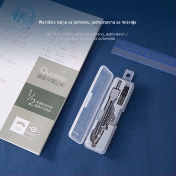 Deli 8601 Set kompas za tehničko crtanje s kljunastim vrhom