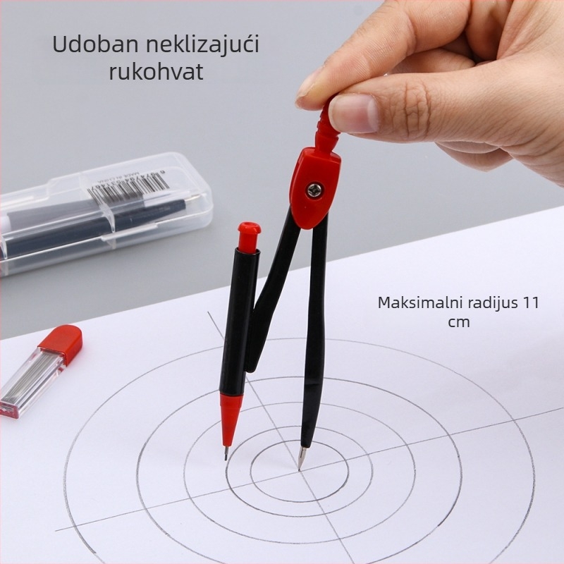Metalni šestar za učenike — alati za crtanje i slikanje, nastavne školske potrepštine