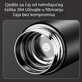 Termos od 304 nehrđajućeg čelika s pametnim zaslonom temperature, digitalni prikaz, za ured, poklon uz prilagođeno logo