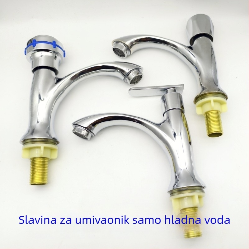 Jednoručni slavine za kupaonski umivaonik, hladna voda, s jednim otvorom