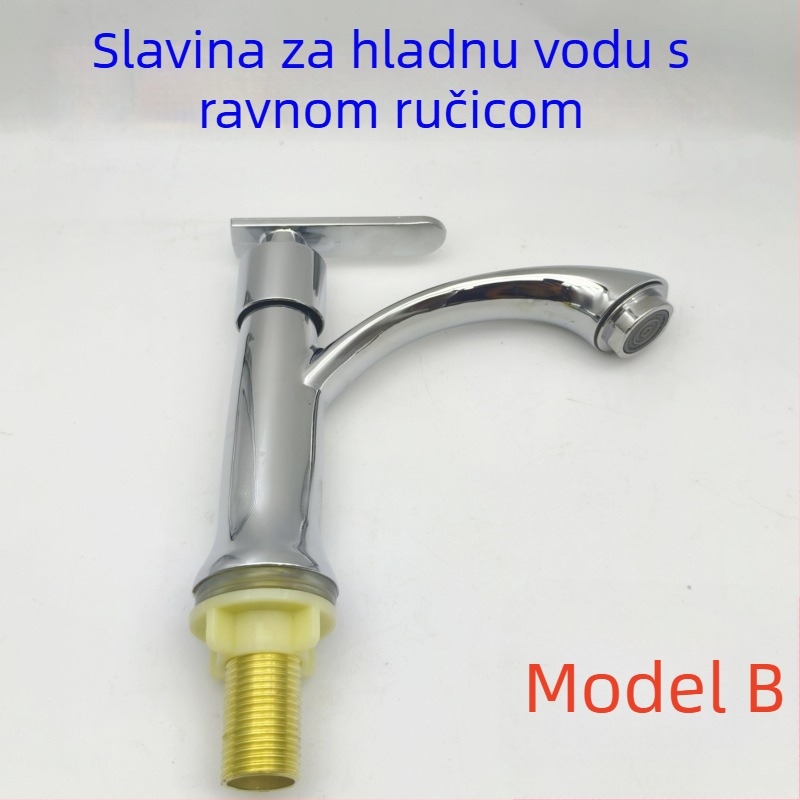 Jednoručni slavine za kupaonski umivaonik, hladna voda, s jednim otvorom