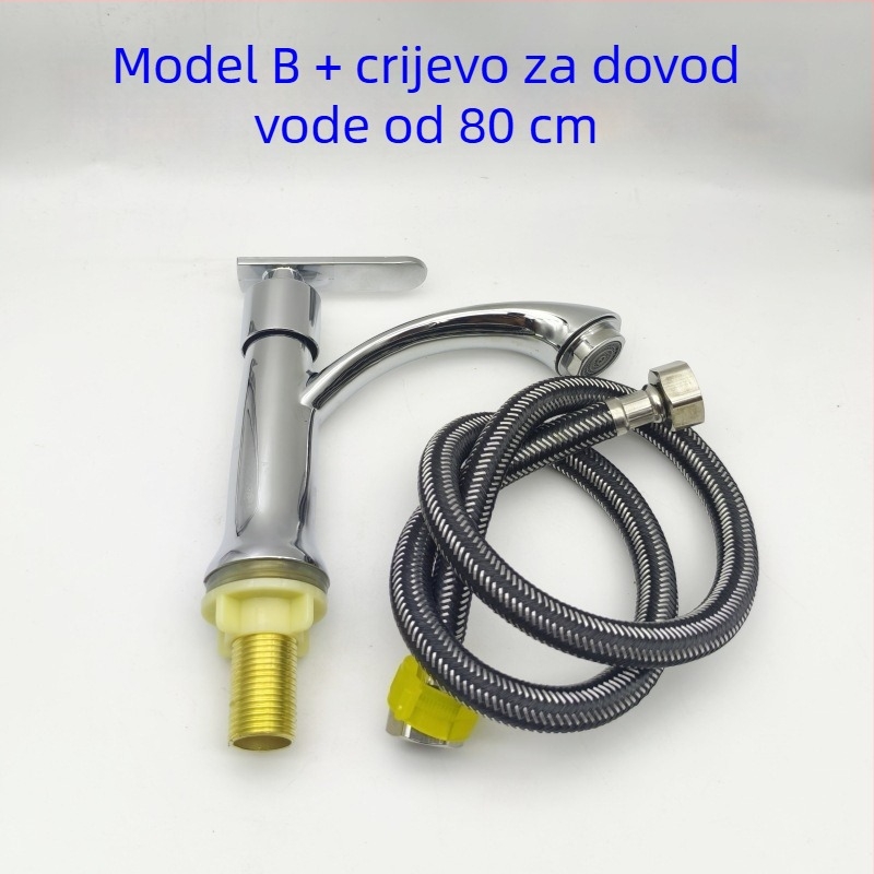 Jednoručni slavine za kupaonski umivaonik, hladna voda, s jednim otvorom
