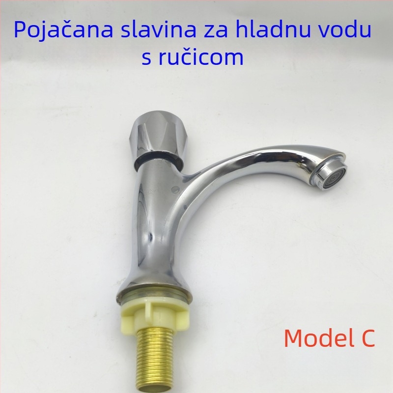 Jednoručni slavine za kupaonski umivaonik, hladna voda, s jednim otvorom
