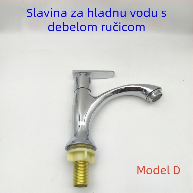 Jednoručni slavine za kupaonski umivaonik, hladna voda, s jednim otvorom