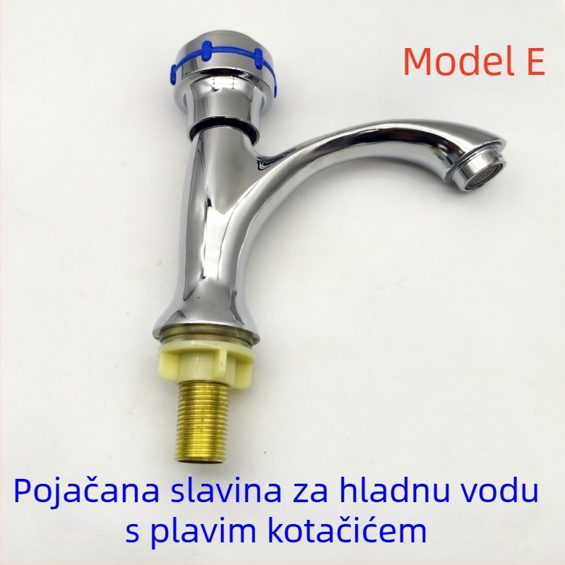 Jednoručni slavine za kupaonski umivaonik, hladna voda, s jednim otvorom