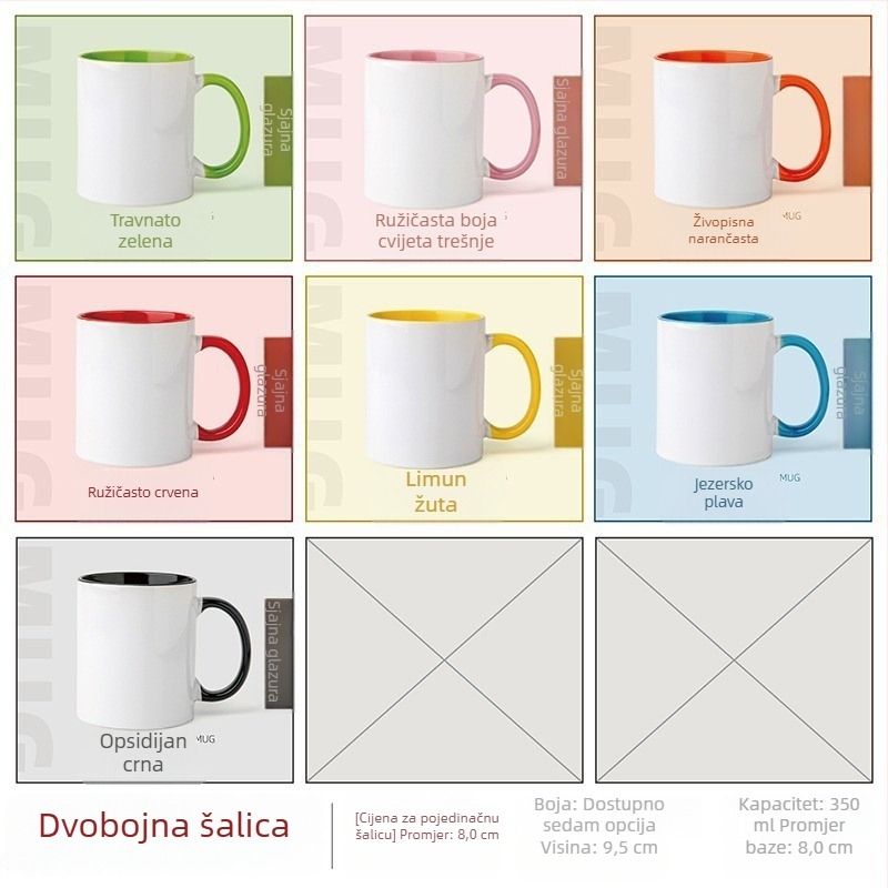 Keramička šalica s prilagođenom fotografijom i logotipom putem toplinskog prijenosa
