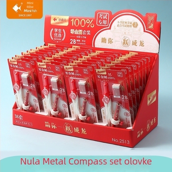Little Fish serija kompas bez metala, trodijelni set s 2B olovkom za ispite